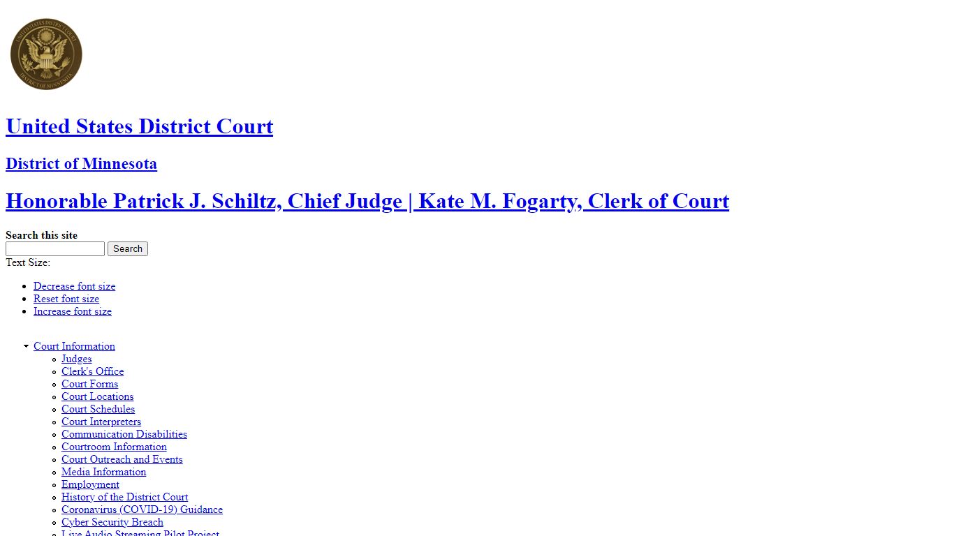 Open Doors | District of Minnesota | United States District Court